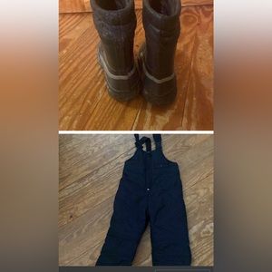 Snow pants and boots Ll bean lined boots and snow pants set
